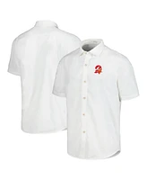 Tommy Bahama Men's White Tampa Bay Buccaneers Sport Coconut Point Palm Vista IslandZone Button-Up Camp Shirt
