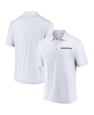 Fanatics Men's White Baltimore Ravens Lockup Polo Shirt