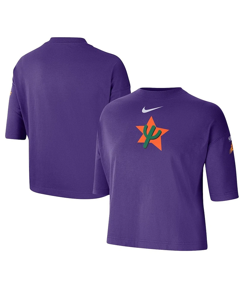 Nike Women's Purple Phoenix Suns 2024/25 City Edition Courtside Boxy T-Shirt