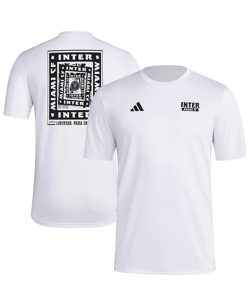 Adidas Men's White Inter Miami Cf Local Wrap T-Shirt