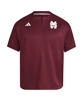 Adidas Men's Maroon Mississippi State Bulldogs Dugout Coaches Adizero Notch Neck Pullover Sweatshirt