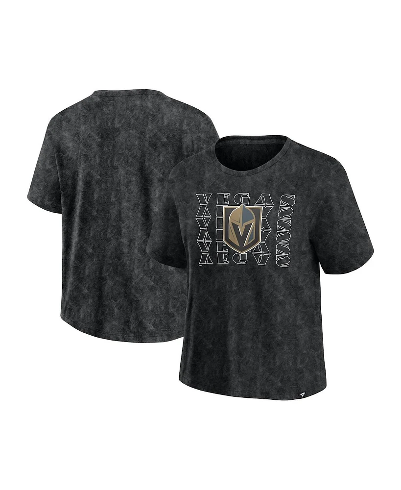 Fanatics Women's Black Vegas Golden Knights Faded Wash T-Shirt