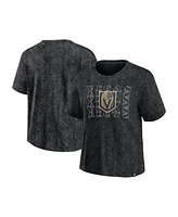 Fanatics Women's Black Vegas Golden Knights Faded Wash T-Shirt