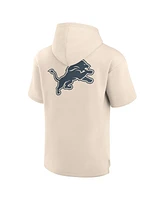 Fanatics Men's Cream Detroit Lions Elements Future Ground Lettering Short Sleeve Pullover Hoodie