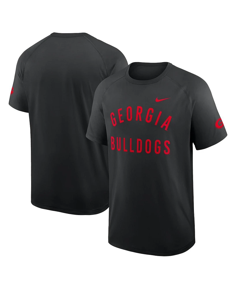 Nike Men's Black Georgia Bulldogs Ready Raglan Premium Performance T-Shirt