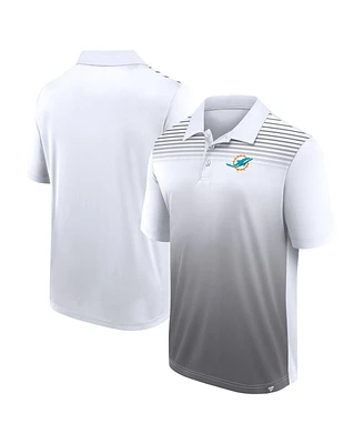 Logo Athletic Men's White/Gray Miami Dolphins Sandlot Game Polo Shirt