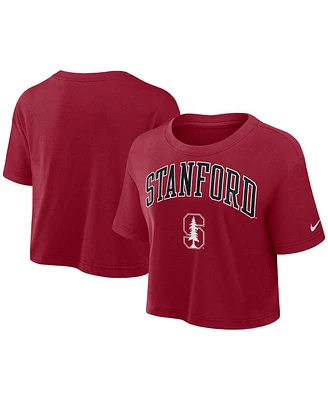 Nike Women's Cardinal Stanford Athletic Prep Arch Performance Cropped T-Shirt