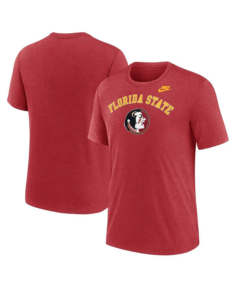 Nike Men's Heather Garnet Florida State Seminoles Legacy Arch Tri-Blend T-Shirt