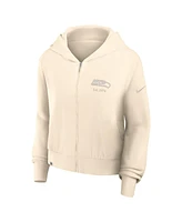 Nike Women's Cream Seattle Seahawks Glory Cropped Full-Zip Hoodie