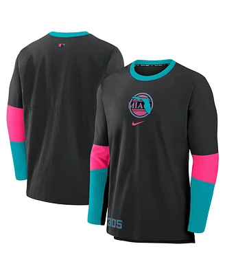 Nike Men's Black Miami Marlins 2025 City Connect Authentic Collection Player Tri-Blend Performance Long Sleeve T-Shirt