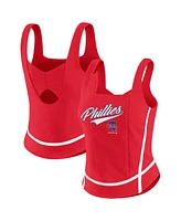 Wear by Erin Andrews Women's Red Philadelphia Phillies Square Neck Tank Top