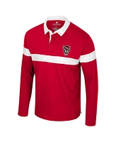Colosseum Men's Red Nc State Wolfpack Too Cool for School Long Sleeve Polo Shirt