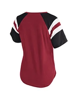 Starter Women's Cardinal Arizona Cardinals Game On Notch Neck Raglan T-Shirt