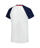 G-iii 4Her by Carl Banks Women's White/Navy Minnesota Twins Ball Park Raglan V-Neck T-Shirt