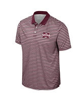 Colosseum Men's Maroon Mississippi State Bulldogs Striped Polo Shirt