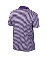Colosseum Men's Purple Tcu Horned Frogs Striped Polo Shirt