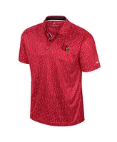Colosseum Men's Red Louisville Cardinals Sublimated Golf Polo Shirt