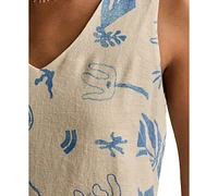 Lucky Brand Women's Printed Sleeveless Mini Shift Dress