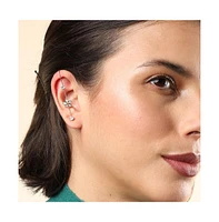 Sohi Gold-Plated Stones Cuff Earrings