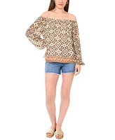 Vince Camuto Women's Printed Off-The-Shoulder Blouse