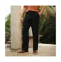 Campus Sutra Men's Onyx Black Corduroy Pleated Trousers