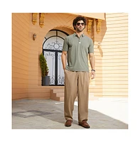 Campus Sutra Men's Olive Green Seamless Cuboid Polo T-Shirt