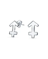 Bling Jewelry Tiny Simple Sagittarius Astrology Horoscope Zodiac Stud Earrings .925 Sterling Silver