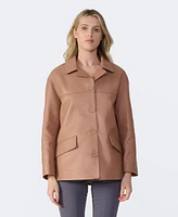 Furniq Uk Women's Relaxed Leather Jacket, Created for Macy's