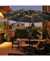 Yescom Patio Umbrella Solar String Light with Remote Control Timer Fit 8-Rib 8/9/ Ft Outdoor Shade Led Warm White
