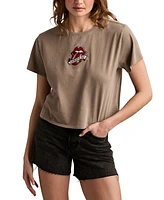 Lucky Brand Women's Rolling Stones Patch Cotton T-Shirt