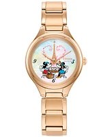 Citizen Eco-Drive Women's Disney Mickey & Minnie Take Paris Rose Gold-Tone Stainless Steel Bracelet Watch 29mm