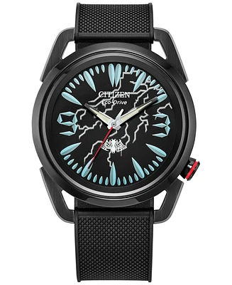 Citizen Eco-Drive Men's Marvel Venom Lethal Protector Black Polyurethane Strap Watch 42mm Box Set