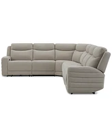 Kristyan -Pc. Fabric Sectional with 2 Power Recliners