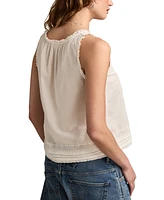 Lucky Brand Women's Cotton Lace-Trim Swing Tank Top