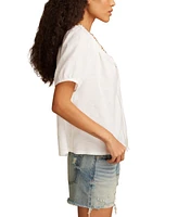 Lucky Brand Women's Short-Sleeve Peasant Top