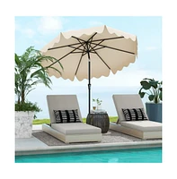 9 Feet Patio Umbrella with Crank Handle and Push Button Tilt