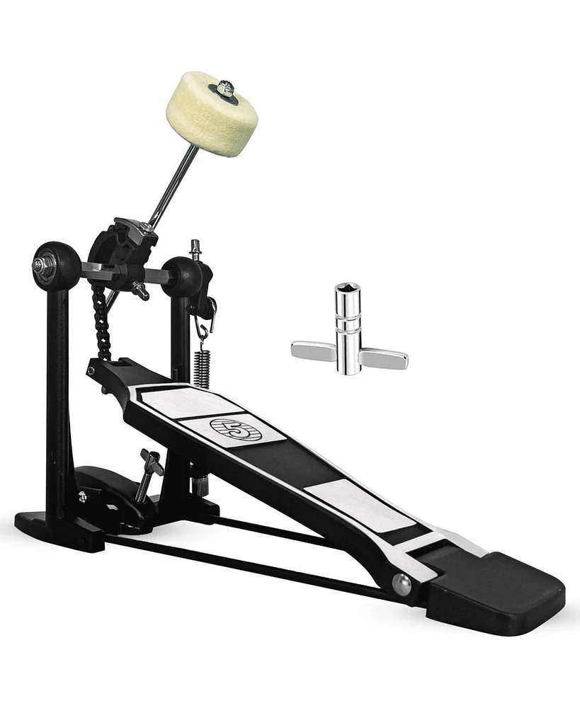 5 Core Bass Drum Pedal Mount Adjustable Felt Beater Head Single Chain Heavyduty Kick Drum Foot Pedal
