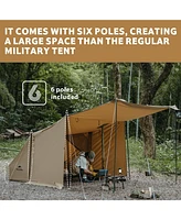 Naturehike Mountain Stream Military Tent – 4 Season 1 Person Hot Tent with Stove Jack, Breathable Tc Cotton, Large Vestibule for Camping & Hiki