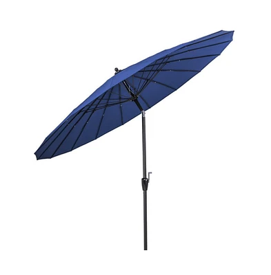 9 Feet Round Patio Umbrella with 18 Fiberglass Ribs