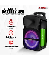 5 Core 10 inch Pa Portable Bluetooth Party Speaker Karaoke Boombox + 2 Wireless Mics 2 Pcs
