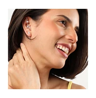 Sohi Gold-Plated Stones Cuff Earrings For Women