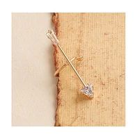 Sohi Gold-Plated Stones Cuff Earrings