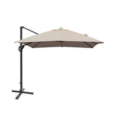 10 x 13 Feet Rectangular Cantilever Umbrella with 360° Rotation Function