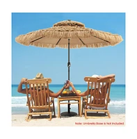 9 Feet Solar Powered Thatched Tiki Patio Umbrella with Led Lights.