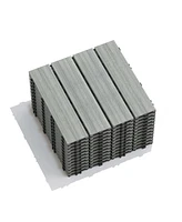 Wpc Patio Deck Tiles - 22 Pack, Interlocking