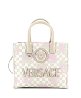 Pre-Owned Versace Small La Medusa Tote Floral Canvas