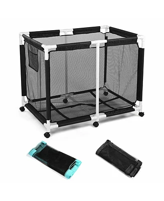 Yescom Mesh Pool Storage Bin Cart Rolling Toys Bin Storage Extra Large 6 Wheels with Blue Cover Replacement