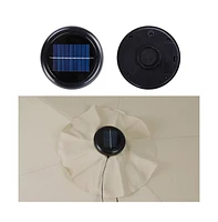 Led Solar String Light Cool White Fit for -Rib 8ft 9ft Wooden Outdoor Patio Umbrella