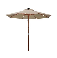 40 Led Solar String Light Cool White Fit for 8-Rib 8ft 9ft Wooden Outdoor Patio Umbrella