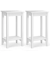 Set of 2 Versatile 2-Tier End Table with Storage Shelf